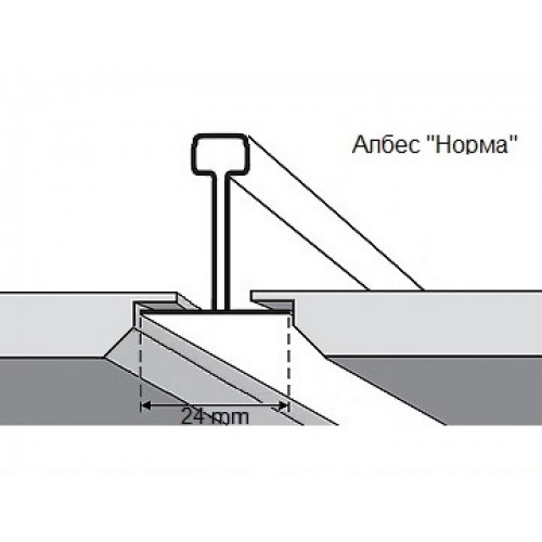 Потолочная стальная кассета AP600A6/45° Tegular белый матовый А903 600x600x6